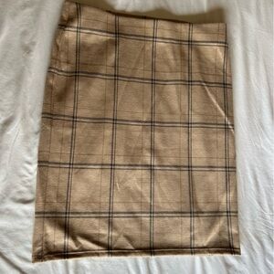 LOFT Tan Plaid Pencil Skirt